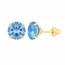 Brinco Ouro 18k 750 Pedra 6mm Solitário Antialérgico 2º Furo Vermelho Brinco Ouro 18k 750 Pedra 6mm Solitário Antialérgico 2º Furo Vermelho