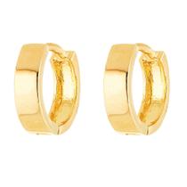 Brinco Ouro 18k Argola Argolinha Lisa Espelhada Com Trava G3675