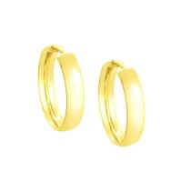 Brinco Ouro 18k Argola Argolinha Redonda Fio Abaulado M-1201