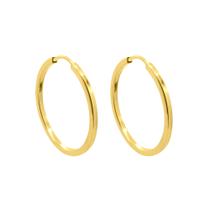 Brinco Ouro 18k Argola Argolinha Redonda Fio Quadrado M-1004