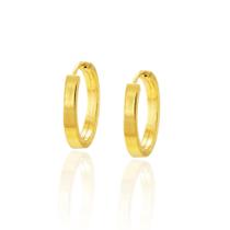 Brinco Ouro 18k Argola Argolinha Redonda Fio Quadrado M-1300