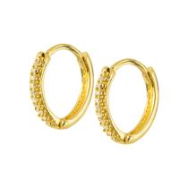 Brinco Ouro 18k Argola Argolinha Zircônias Trava - BR90272Z Brinco Ouro 18k Argola Argolinha Zircônias Trava - BR90272Z