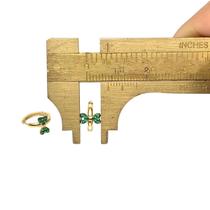 Brinco Ouro 18k Argola Click 8mm Laço e Pedras K120