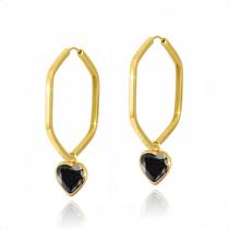 Brinco Ouro 18k Argola Com Pingentes 5mm