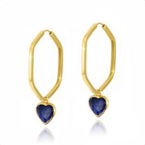 Brinco Ouro 18k Argola Com Pingentes 5mm