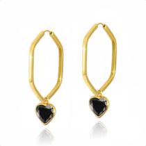 Brinco Ouro 18k Argola Com Pingentes 5mm