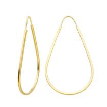 Brinco Ouro 18k Argola Gota Adulto Grande 3cm