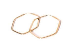 Brinco Ouro 18k Argola Sextavada