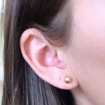 Brinco ouro 18k bola adulto 4 mm Brinco ouro 18k bola adulto 4 mm