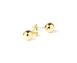 Brinco Ouro 18k Bolinha 4mm