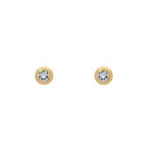 Brinco Ouro 18k Infantil Rococó com Zircônia 3 mm