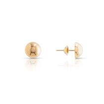 Brinco Ouro 18K Meia Bola de 7mm Clássica e Atemporal- Juvenil e Adulto