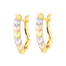 Brinco Ouro 18k Tipo Argola Argolinha Trava Tricolor Fosco G3231 Brinco Ouro 18k Tipo Argola Argolinha Trava Tricolor Fosco G3231