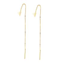 Brinco Ouro 18k Triângulo Espelhado Com Veneziana Pendurada BL-562