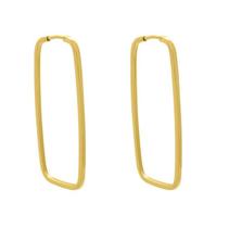 Brinco ouro18k Argola Retangular 2,8cm