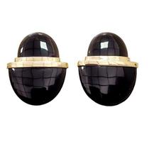 Brinco Oval Ônix Brinco Oval Ônix