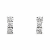 Brinco Palitinho Moissanite 3x4 Prata 925 com Ródio Brinco Palitinho Moissanite 3x4 Prata 925 com Ródio