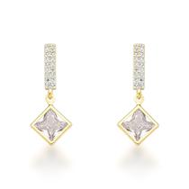 Brinco Palito cravejado e Ponto de Luz Banhado a Ouro 18k