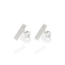 Brinco palito de prata maciça 925 BRANCO 820203 Rommanel