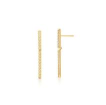 Brinco Palito G Cravejado Banhado a Ouro - Zircônias Brinco Palito G Cravejado Banhado a Ouro - Zircônias