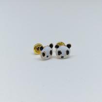 Brinco Panda Feminino Infantil Adulto Folheado Ouro Brinco Panda Feminino Infantil Adulto Folheado Ouro