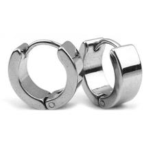 Brinco Par Argola Articulada 4mm 6mm Masculino Aço E Preto