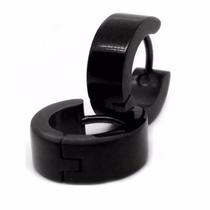 Brinco Par Argola Lisa Articulada 4mm 6mm Masculino Aço Inox - preto 4mm