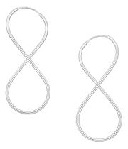 Brinco Par De Argola Prata 925 Infinito Fio Redondo 5 Cm Brinco Par De Argola Prata 925 Infinito Fio Redondo 5 Cm