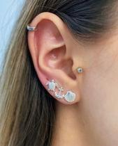 brinco par de brincos modelo ancora prata 925