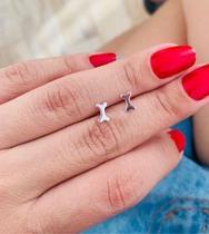 brinco par de brincos modelo osso pet prata 925 brinco par de brincos modelo osso pet prata 925