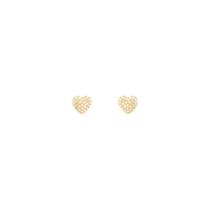 Brinco Pavê Coração com Zircônias em Ouro 18K - AU14125