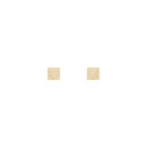 Brinco Pavê Quadrado com Zircônias em Ouro 18K - AU14132 Brinco Pavê Quadrado com Zircônias em Ouro 18K - AU14132