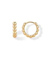 Brinco PAVOI Argola Huggie com Contas Banhado a Ouro 18K 14mm
