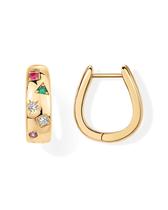 Brinco PAVOI Huggie Grosso com Zircônia Cúbica Multicolorida