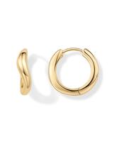 Brinco PAVOI Ondulado Banhado a Ouro 14K em Prata Esterlina