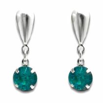 Brinco Pedra Azul Turquesa Banhado a Prata
