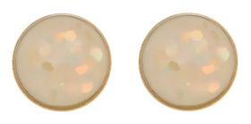 Brinco Pedra Da Lua Folheado Ouro 18k De Muita Qualidade Banhado Ouro