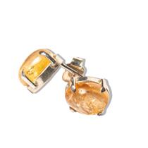 Brinco Pedra Topazio Imperial Lisa Topinho Prata 950 Brinco Pedra Topazio Imperial Lisa Topinho Prata 950