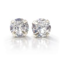 Brinco Pedra Zirconia 7mm Prata Legítima 925 Brinco Pedra Zirconia 7mm Prata Legítima 925
