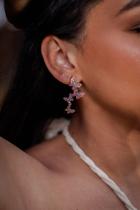 Brinco pendente de borboletas coloridas