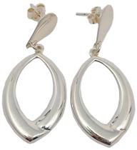 Brinco Pendente Gota Vazada Prata 925 Legítima 4,1cm (Fecho Tarraxa ou Argolinha)