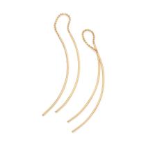 Brinco pendulo banhado a ouro 18k com esferas - tam.único 5223190000 Brinco pendulo banhado a ouro 18k com esferas - tam.único 5223190000