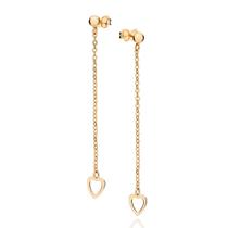 Brinco Pêndulo Com Corações Banhado a Ouro Rommanel 527650 Cor:Dourado Brinco Pêndulo Com Corações Banhado a Ouro Rommanel 527650 Cor:Dourado