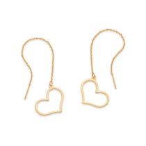 Brinco pêndulo coração banhado a ouro 18k COD. 5275850000