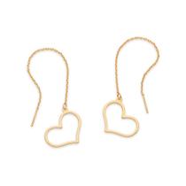 Brinco Pêndulo Coração Vazado Banhado a Ouro Rommanel 527585 Cor:Dourado