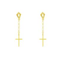 Brinco Pêndulo Dourado - Banhada em Ouro 18k