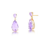 Brinco pêndulo gota lilás