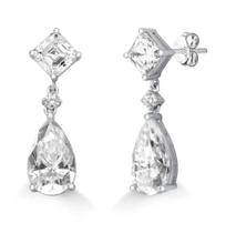 Brinco pendulo quadrado e gota 9x15mm 7mm 15.2ct joiade prata luxo möverich