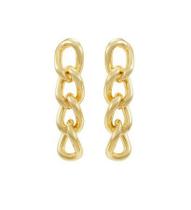 Brinco Pêndulo Quatro Elos Banhado a Ouro - Joia Elegante Brinco Pêndulo Quatro Elos Banhado a Ouro - Joia Elegante