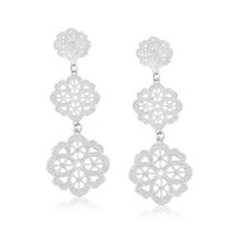 Brinco Pendurado Básico Trevo Aço Inox Antialérgico Garantia